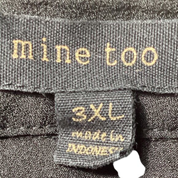 Mine Too: Women's Black Long Sleeve Button Down Blouse, Size 3X - Picture 3 of 6